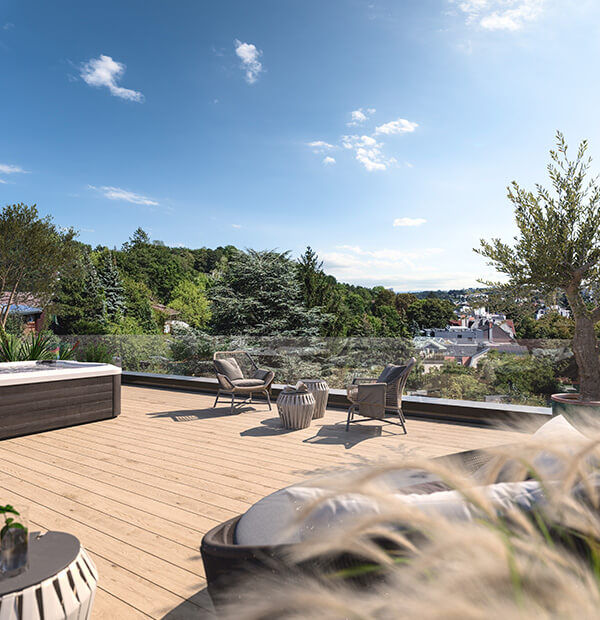 Weitläufige Dachterrasse